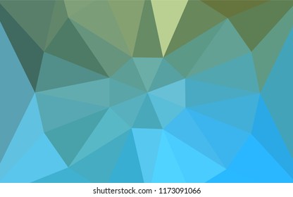 Light Blue, Green vector shining triangular layout with a gem in a centre. Polygonal abstract illustration with gradient. Textured pattern for your backgrounds.