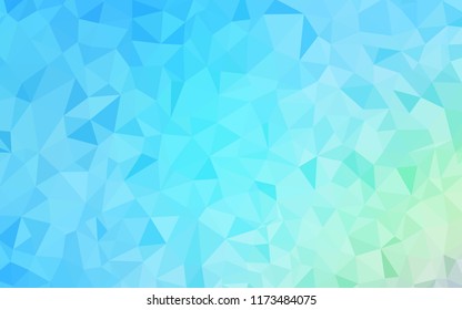 Light Blue, Green vector shining triangular cover. A completely new color illustration in a polygonal style. Completely new template for your banner.