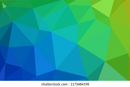 Light Blue, Green vector shining triangular cover. Elegant bright polygonal illustration with gradient. New template for your brand book.