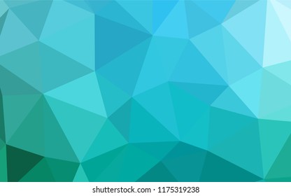 Light Blue, Green vector shining triangular backdrop. Polygonal abstract illustration with gradient. Pattern for a brand book's backdrop.