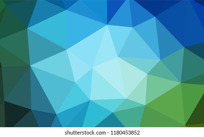 Light Blue, Green vector shining triangular backdrop. Polygonal abstract illustration with gradient. Brand new design for your business.