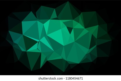 Light Blue, Green vector shining hexagonal background. Triangular geometric sample with gradient.  Brand new design for your business.
