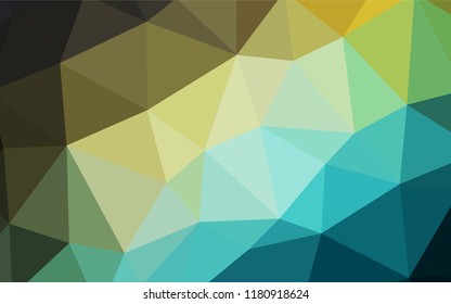 Light Blue, Green vector shining triangular cover. Geometric illustration in Origami style with gradient.  Best triangular design for your business.