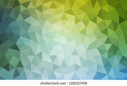 Light Blue, Green vector shining triangular cover. Creative illustration in halftone style with triangles. New template for your brand book.