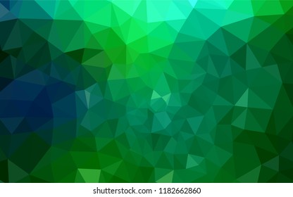 Light Blue, Green vector shining triangular backdrop. Glitter abstract illustration with an elegant triangles. Polygonal design for your web site.