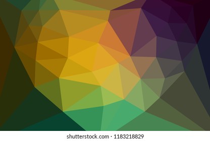 Light Blue, Green vector shining triangular cover with a heart in a centre. Polygonal illustration, which consists of triangles. Brand new design for your business.