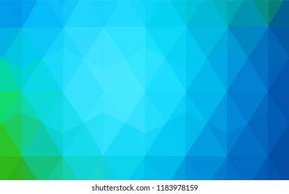 Light Blue, Green vector shining triangular backdrop. Colorful illustration in abstract style with triangles. Template for cell phone's backgrounds.