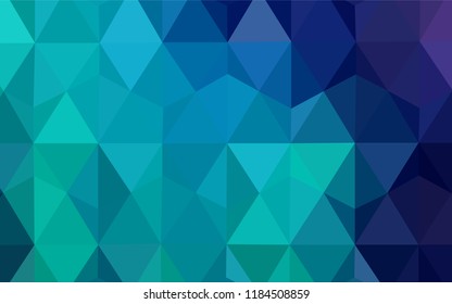 Light Blue, Green vector shining triangular backdrop. Polygonal abstract illustration with gradient. Best triangular design for your business.