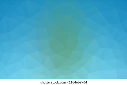 Light Blue, Green vector shining hexagonal pattern. Geometric illustration in Origami style with gradient.  The polygonal design can be used for your web site.