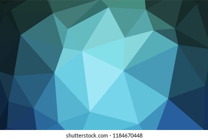 Light Blue, Green vector shining triangular layout. Geometric illustration in Origami style with gradient.  Brand new style for your business design.