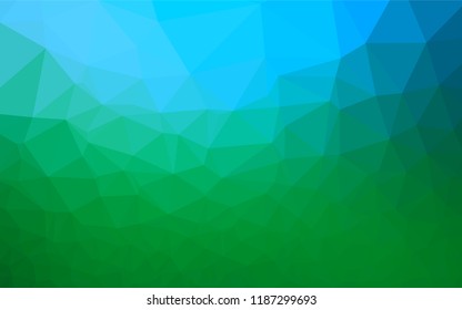 Light Blue, Green vector shining hexagonal template. Brand new colored illustration in blurry style with gradient. Triangular pattern for your business design.