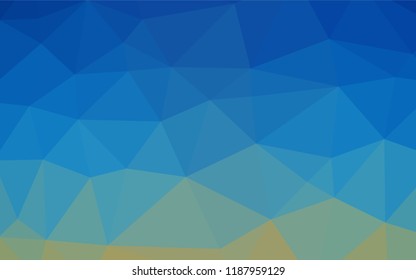 Light Blue, Green vector shining hexagonal template. Shining illustration, which consist of triangles. The polygonal design can be used for your web site.
