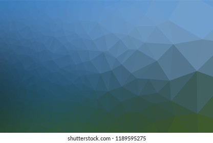Light Blue, Green vector shining hexagonal pattern. Shining illustration, which consist of triangles. The textured pattern can be used for background.