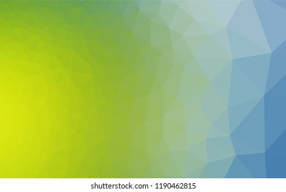 Light Blue, Green vector shining hexagonal background. A completely new color illustration in a vague style. Triangular pattern for your business design.