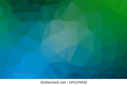 Light Blue, Green vector shining hexagonal background. Shining illustration, which consist of triangles. Brand new style for your business design.