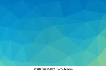 Light Blue, Green vector shining hexagonal background. Geometric illustration in Origami style with gradient.  The elegant pattern can be used as part of a brand book.