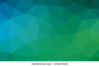 Light Blue, Green vector shining hexagonal template. Shining illustration, which consist of triangles. A new texture for your design.