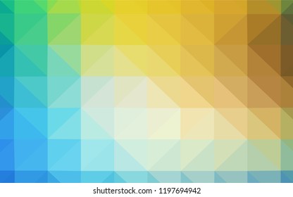Light Blue, Green vector shining triangular cover. Glitter abstract illustration with an elegant triangles. Brand new design for your business.