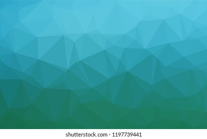 Light Blue, Green vector shining hexagonal template. Triangular geometric sample with gradient.  A new texture for your design.