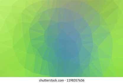 Light Blue, Green vector shining hexagonal pattern. Shining illustration, which consist of triangles. A new texture for your design.