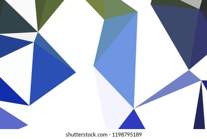 Light Blue, Green vector shining triangular cover. Colorful abstract illustration with triangles. Brand new style for your business design.