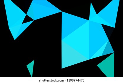 Light Blue, Green vector shining hexagonal template. Geometric illustration in Origami style with gradient.  The polygonal design can be used for your web site.