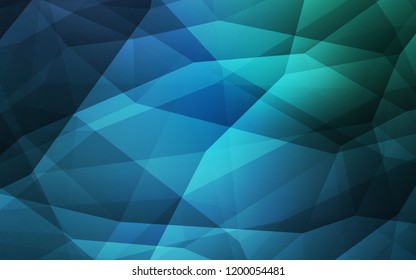 Light Blue, Green vector shining triangular layout. Creative illustration in halftone style with triangles. New template for your brand book.