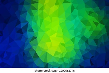 Light Blue, Green vector shining triangular backdrop. Triangular geometric sample with gradient.  Pattern for a brand book's backdrop.