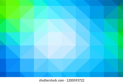Light Blue, Green vector shining triangular cover. Glitter abstract illustration with an elegant triangles. New template for your brand book.