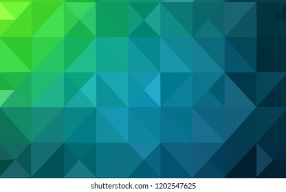 Light Blue, Green vector shining triangular cover. Glitter abstract illustration with an elegant triangles. Triangular pattern for your business design.