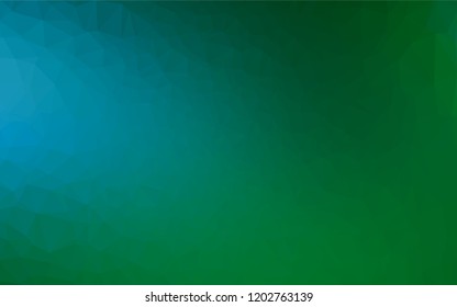 Light Blue, Green vector shining hexagonal background. Triangular geometric sample with gradient.  Brand new design for your business.