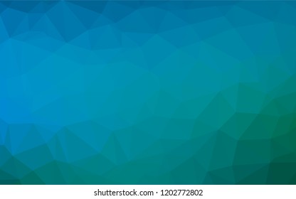 Light Blue, Green vector shining hexagonal template. Shining illustration, which consist of triangles. The polygonal design can be used for your web site.