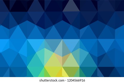 Light Blue, Green vector shining triangular layout. Creative geometric illustration in Origami style with gradient. Textured pattern for your backgrounds.