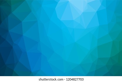 Light Blue, Green vector shining hexagonal background. Geometric illustration in Origami style with gradient.  A completely new design for your business.