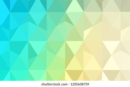 Light Blue, Green vector shining triangular layout. Geometric illustration in Origami style with gradient.  Triangular pattern for your design.