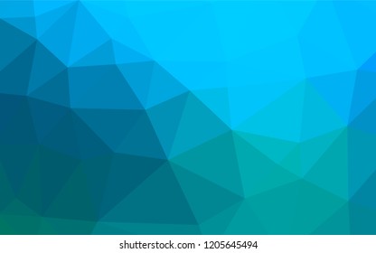 Light Blue, Green vector shining hexagonal template. Creative geometric illustration in Origami style with gradient. Triangular pattern for your business design.