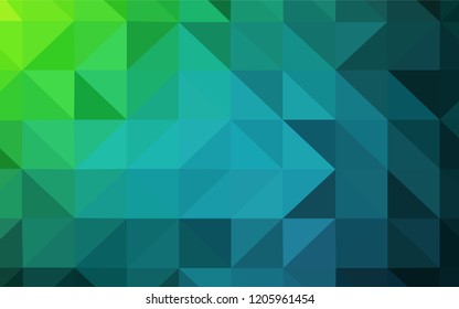Light Blue, Green vector shining triangular layout. Geometric illustration in Origami style with gradient.  Brand new design for your business.
