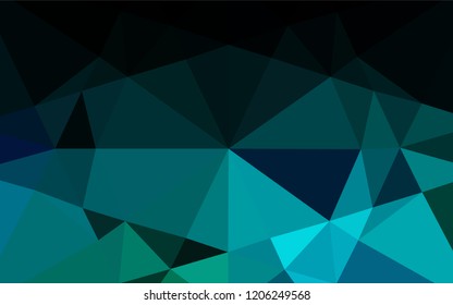 Light Blue, Green vector shining hexagonal background. An elegant bright illustration with gradient. Triangular pattern for your business design.