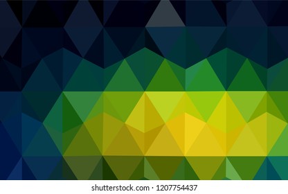 Light Blue, Green vector shining triangular cover. Creative illustration in halftone style with triangles. Pattern for a brand book's backdrop.