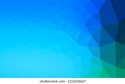 Light Blue, Green vector shining hexagonal template. Creative geometric illustration in Origami style with gradient. The completely new template can be used for your brand book.