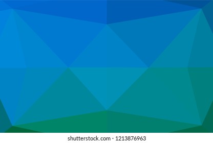 Light Blue, Green vector shining hexagonal template. An elegant bright illustration with gradient. The best triangular design for your business.