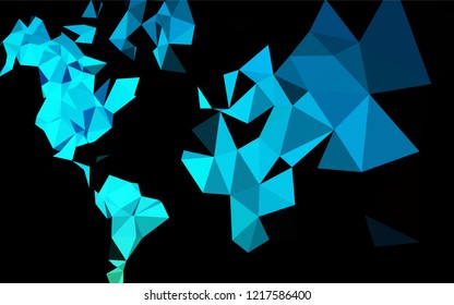 Light Blue, Green vector shining hexagonal pattern. Geometric illustration in Origami style with gradient.  Brand new style for your business design.