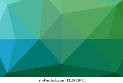 Light Blue, Green vector shining hexagonal background. A vague abstract illustration with gradient. Triangular pattern for your business design.