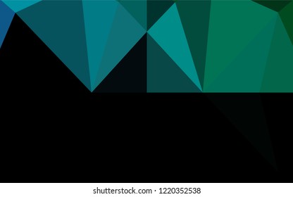 Light Blue, Green vector shining hexagonal background. Geometric illustration in Origami style with gradient.  The elegant pattern can be used as part of a brand book.