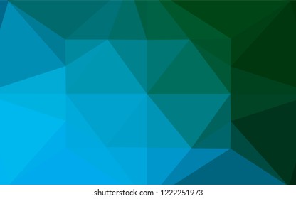 Light Blue, Green vector shining hexagonal template. Geometric illustration in Origami style with gradient.  The textured pattern can be used for background.