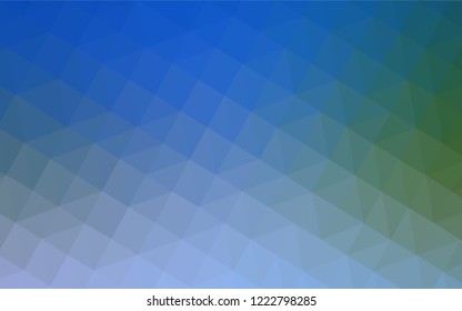 Light Blue, Green vector shining triangular backdrop. A completely new color illustration in a polygonal style. Best triangular design for your business.