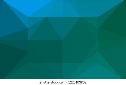 Light Blue, Green vector shining hexagonal template. Creative illustration in halftone style with gradient. Triangular pattern for your business design.