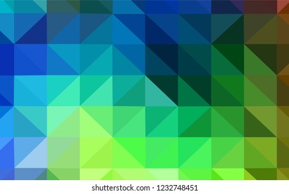 Light Blue, Green vector shining triangular backdrop. Colorful abstract illustration with triangles. Polygonal design for your web site.