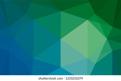 Light Blue, Green vector shining hexagonal pattern. Creative illustration in halftone style with gradient. The template can be used as a background for cell phones.