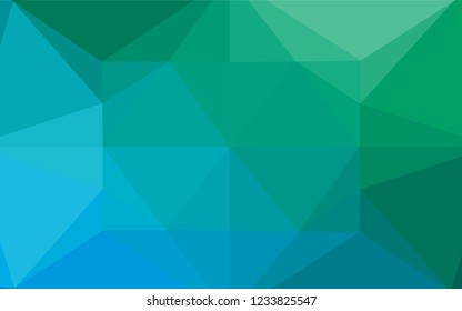 Light Blue, Green vector shining hexagonal template. Triangular geometric sample with gradient.  The best triangular design for your business.